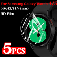 1- 5Pcs Hydrogel Protective Film for Samsung Galaxy Watch 4/5 40mm 44mm Watch 4 Classic 42mm 46mm HD Screen Protector Not Glass