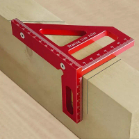 Pengaris Siku Aluminium - Penggaris Segitiga Siku Multifungsi Woodworking Ruler | COD