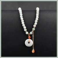 CGG Kalung Liontin Koin Batu Giok Jadeite Jade Gems Perhiasan Pria Wanita Fashion
