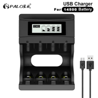 PALO 3.7V 14500 Charger USB Independent Charging Portable Electronic Li-ion Battery 14500 Battery Charger