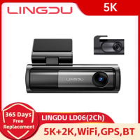 Top LINGDU LD06 Dash Cam 5K/4K+2K Rear Cam Car DVR 5.8Gh WiFi GPS Support BT Voice Control 24H Parking Monitor WDR Night Vision