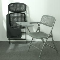 帶寫字板折疊椅 便攜新聞椅 記者椅辦公商務會議培訓椅子