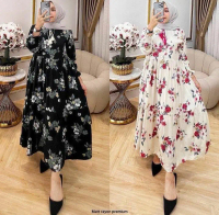 Gamis Rayon Viscose Baju Muslim Wanita Baju Muslim Wanita Dress Muslim