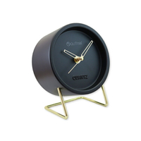 【超取免運】6吋一體成型北歐風金屬靜音桌上型時鐘 指針時鐘 桌上時鐘 桌上型時鐘