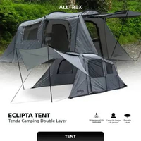 ALLTREK Tenda Camping ECLIPTA GREY Tunnel 4 Person Double Layer Waterproof Tent