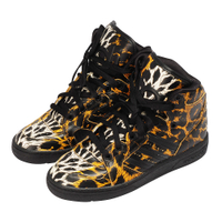 Adidas Originals Jeremy Scott豹紋高筒球鞋(黑色)