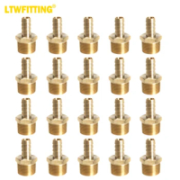 LTWFITTING Brass Fitting Connector 1/2-Inch Hose Barb x 3/4-Inch NPT Male Fuel Gas Water(Pack of 20)