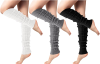Plenual Leg Warmers for Women - 1/2/3 Pairs Fashion Cable Knit Warm Leg Warmers 80s Accessories for 