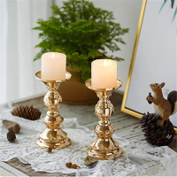 Metal Candle Holders 2-piece Set Wedding Candlelight Dinner Decoration Table Candles Stand