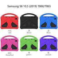 Tablet Case For Samsung Galaxy Tab S6 10.5 Inch SM-T860 SM-T865 T860 2019 Cover Shockproof EVA Child Stand Cover + Pen