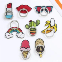 Cosmetic Finger Ring Banana Cactus Mobile Phone Stand Holder Ice Cream Smartphone Holder Stand For Iphone Xiaomi All Phone
