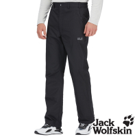 【Jack wolfskin 飛狼】男 防風保暖休閒長褲 (內薄刷毛)『黑』