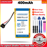 LOSONCOER 400mAh 533-000069 533-000071 AHB521630PJT-01 AHB521630 Battery for Logitech Ultrathin Touch H600 T630 N-R0044