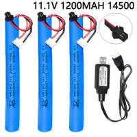14500 Li-ion battery 11.1V 1200mAh and charger for Electric water Gel Ball Blaster Toys Pisto Air Gun toys accessories SM PLUG