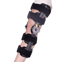 Telescopic rom hinged knee brace for post opperative rehabilitation