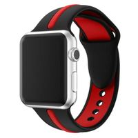 雙色硅膠表帶適用蘋果apple watch1 iwatch2/3代運動手錶38mm42mm 全館免運