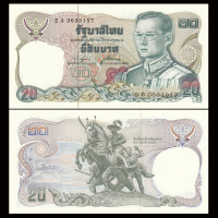 Original Thailand 20 Thai Baht Old Paper Money 1981 UNC Banknotes Collectibles Not Currency