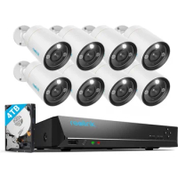REOLINK 12MP Security Camera System Commercial, 8pcs H.265 12MP PoE Security Cameras Wired Outdoor, Person Vehicle Pet Detection
