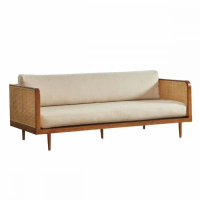 Sofa Panjang Kombinasi Rotan Bangku Lounge Bench Jati Elegan
