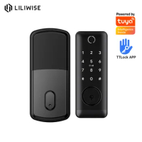 Liliwise Waterproof Intelligent Lock WiFi Remotely Digital Fingerprint Electronic Automatic Deadbolt Smart Door Lock