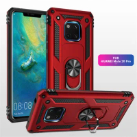 Magnetic Car Ring Stand Holder Case for Huawei Mate 20 Pro, Huawei Mate 20 Pro, LYA-L09, LYA-L29, Silicone Bumper, Capas