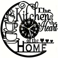 Jam Dinding Rekod Vinil Vintaj, Hiasan Dapur Senyap, Reka Bentuk Retro, Hiasan Kafe & Studio Artisti