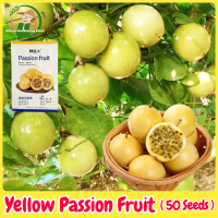 เมล็ดพันธุ์ เสาวรส สีเหลือง บรรจุ 50 เมล็ด Yellow Passion Fruit Seeds for Planting ผลไม้เสาวรส เมล็ด