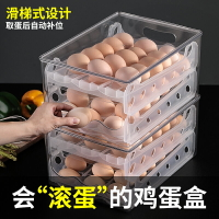冰箱雞蛋收納盒廚房冰箱家用防震防摔保鮮收納盒塑料滑梯式雞蛋盒