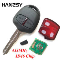 2 Buttons 433MHz Remote Key for MITSUBISHI L200 Shogun Pajero Triton Complete Car key with ID46 Chip MIT8 Blade