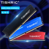 TISHRIC Ram Memory DDR4 DDR3 4GB 8GB 16GB 1600 2400 2666 3200MHz Cooling Vest DDR4 Memory Stick Desktop Memory