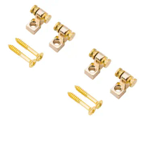 Musiclily Vintage Roller Guitar String Guides for Fender Strat Stratocaster Tele Telecaster Electric Guitar, Gold (4 Pieces)