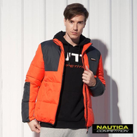 【NAUTICA】保暖立領防寒科技羽絨外套(黑橘)
