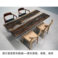 Epoxy resin sets creative sea river real wood furniture tea table office desktop