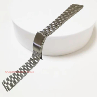 19mm Silver Stainless Steel Universal Straight End President Watch Strap Band Bracelet Fit for Seiko 6138 Series Watch