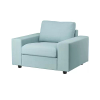 VIMLE 扶手椅, 有寬敞扶手/saxemara 淺藍色, 115x98x83 公分