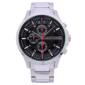 Armani Exchange AX2163 狂野賽道三眼計時運動腕錶 - 46mm 銀黑