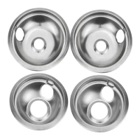 4 Piece Stainless Steel Drip Pan Set Stove Burner Ring For W10278125 Burner Cover Of Electric Furnace