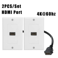2PCS HDMI Wall Plate 4K HDMI Outlet Wall Plate HDMI Faceplate UHD Video ARC for PS3/4 Xbox HDTV Projector Home Theater Systems