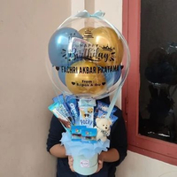 Buket Balon SMALL Bouquet Snack Bucket Balon Small Snack Kaisha.ms Ungu