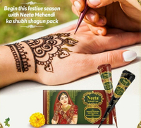 [綺異館] 印度 NEETA henna Mehandi 妮塔 純植物紋身 4入 指甲花 人體彩繪 短暫紋身KAVERI