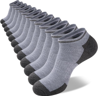 COOVAN Mens Athletic Ankle Socks Running Cushioned Breathable Low Cut Sports Workout Socks（12 Pairs）