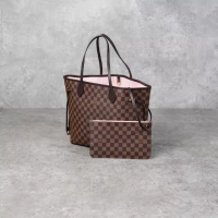 Louis Vuitton Tas LOUIS VUITTON LV NEVERFULL MM DAMIER EBENE BROWN ROSE TOTE BAG 100% ORIGINAL