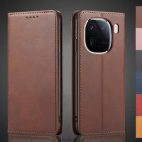 Magnetic attraction Leather Case for Vivo iQOO 12 / iQOO12 Holster Flip Cover Case Wallet Phone Bags Capa Fundas Coque