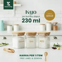 TAMA LIVING Kyo Jar Bumbu Dapur Gula Kopi Teh 230 ml Label Gold Tempat Bumbu Toples Bumbu Dapur Jar 