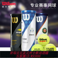 {台灣公司貨 可打統編}wilson威爾勝上海大師賽法網美網專業比賽網球3粒裝初學訓練用球