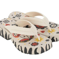 Sandak Platform Wanita Zaxy Ginga Print Ad Off White
