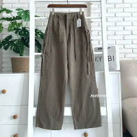 Quần Dài Kaki Cotton Ống Rộng Túi Hộp ZONE16 Cạp Cao Nữ Unisex - Quần Jogger Túi Hộp Dây Rút Nam Nữ