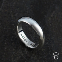 ART64 純銀 手工厚版素戒 曲面5mm 925純銀戒指 男生戒指