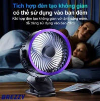 Quạt Tích Điện Để Kẹp Bàn Mini Usb Kẹp Xe Đẩy Cho Bé điều Hoà Làm Mát Có Thể Xoay 720° F12
