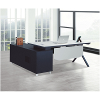 AS DESIGN雅司家具-維克托多功能收納黑白配L型辦公桌+側櫃-總寬:180x160x75cm 側櫃160x48x64.5cm 桌面:160x80x75cm 面厚:2.5cm